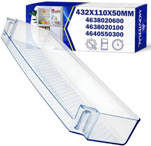 Portabottiglie Frigo 432x110x50 mm con Codice Originale 4638020600 4638020100 4640550300 per Beko - Garanzia di 10 Anni - MONTERAL