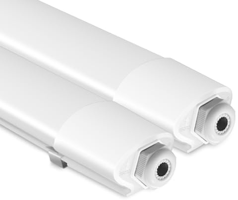 zemty 2 Stücke Feuchtraumleuchte LED Röhre 120CM, 3000K/4000K/6500K 36W 3960LM LED Deckenleuchte, IP65 Wasserfest Lichtleiste für Kellerlampe, Werkstattlampe, Küchenlampe, Badlampe