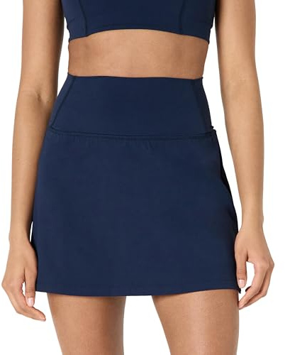 Amazon Essentials Falda Deportiva FormFlex para Tenis, Suave, con Pantalones Cortos con Bolsillos Integrados Mujer, Azul Marino, S