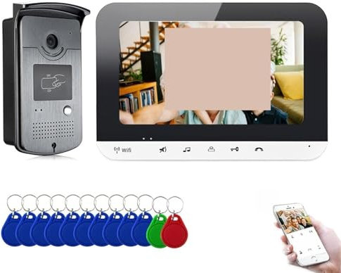 Trådlös videodörrklockakamera, Tuya Smart Video Intercom System Monitor Video Dörrtelefon Kamera Support för hemsäkerhet(Not TF Card)