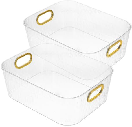 OUNONA 2pcs Cosmetic Storage Box Makeup Organizer Countertop Holder Dustproof Makeup Container Beauty Products Organizer