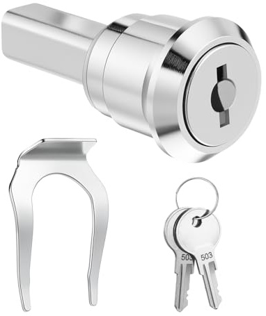 Tool Box Locks with Keys, Metal Cam Lock Zinc Alloy Cabinet Locks Insert Linkage Drawer Lock Set with 1 Fastening tab and 2 Keys for Cabinets Secure File Drawer Mailbox RV Storage Replacement Set