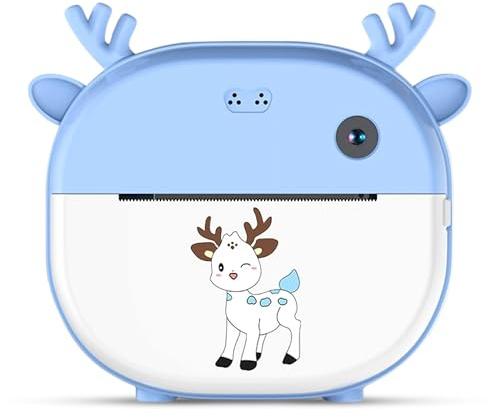 Appareil Photo Enfant Instantané Bleu – LIVINHA Smart Kids | Impression Thermique sans Encre | Rechargeable USB | Jouet Éducatif et Créatif | Cadeau Garçon 3+ Ans