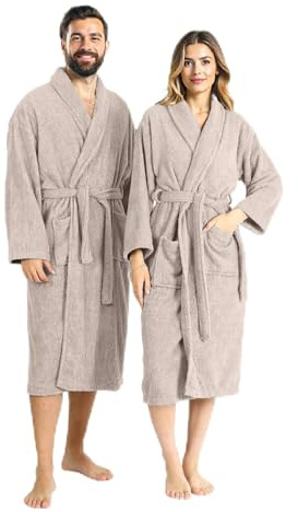 Björk Unisex-Bademantel aus ägyptischer Baumwolle Frottee Weicher, Leichter Morgenmantel für Damen & Herren, Lang, Saugfähig & Schnell Trocknend, Ideal für Sauna & Spa