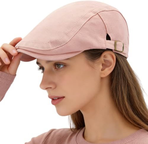 HIQIU Schiebermütze Herren Damen- Verstellbare Britischer Retro-Stil Flatcap Herren Barett Efeu Hut Newsboy Cap Schirmmütze