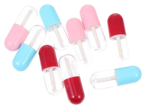 OATIPHO Leere Lipgloss Tuben zum Selbermachen von Lippenpflege 9 Stück Wiederverwendbare aus Leichtem Abs Kunststoff Runde Nachfüllbehälter Zufällige Farbe für Reisen und Urlaub