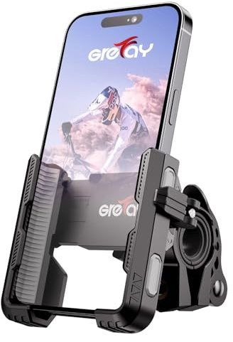 GREFAY Bicycle Mobile Phone Holder 1S Quick Disassembly: Motorcycle Mobile Phone Holder with 360 Rotation Outdoor Handlebar Mobile Phone Holder for Road Bike MTB Scooter for 4.5-7.0 Smartphone