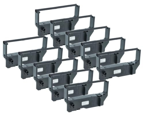 vhbw 10x Farbband Schriftband kompatibel mit Star MP216 | MP200P, SCP700, RC200B, MP200, SP2000, SP200 Nadeldrucker, Bondrucker - Schwarz