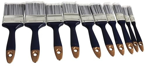 DAYTOOLS Pinsel-Set PS-10 | 5 Verschiedene Breiten | 2 Pinsel in jeder Breite | Aus langlebigen Kunststoff | 12,5 mm bis 63 mm | Inkl. Aufbewahrungstasche