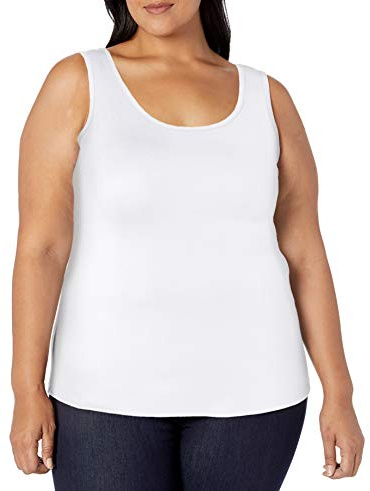 Amazon Essentials Débardeur grande taille Femme, Blanc, XL Grande taille