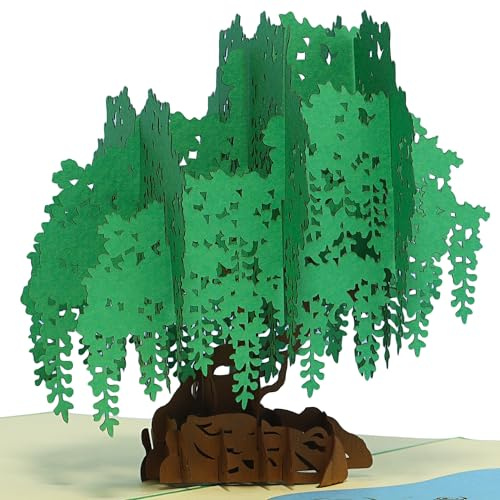 LINPOPUP®, LIN17593, Pop Up Karte Baum, Pop Up Karte Natur, Pop Up Geburtstagskarte, POP UP Karten Geburtstag, 3D Grußkarten Baum, Klappkarte, Geburtstagskarte, Gutschein Teich Garten, N347