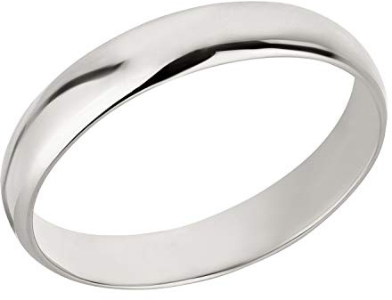 Ardeo Aurum Trauring Unisex Damenring Herrenring aus 375 Gold Weißgold in 4 mm Breite massiv Ehering Modell 102 Größe 65