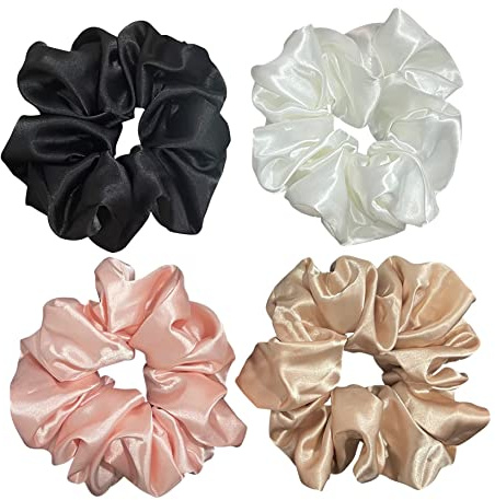PEONNYT Große Satin-Haargummis für Damen und Mädchen, Größe XL, seidig, Jumbo-Haargummi für dickes, langes Haar, übergroße Haargummis（3）