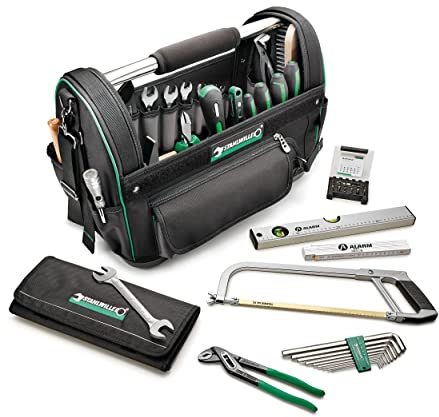 Stahlwille 13219/58 Premium Handwerker-Werkzeugset 58-tlg. | Grundausstattung für Werkstatt, Haus und Garten | in hochwertiger Werkzeugtasche | Made in Germany