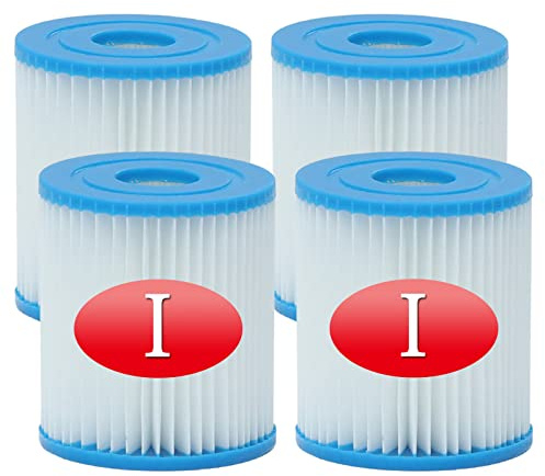 Denkmsd Filterkartusche Gr. I für Bestway 58093, Ersatz Filterpatronen Gr.I für Bestway, Typ I Poolfilter Kartusch für Schwimmbecken (4 STK)