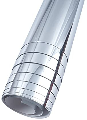 FACULX Fogli a Specchio Flessibili Autoadesivi, 50 x 200 cm, in Carta Non in Vetro, Piastrelle per Artigianato, Decorazione da Parete di Casa