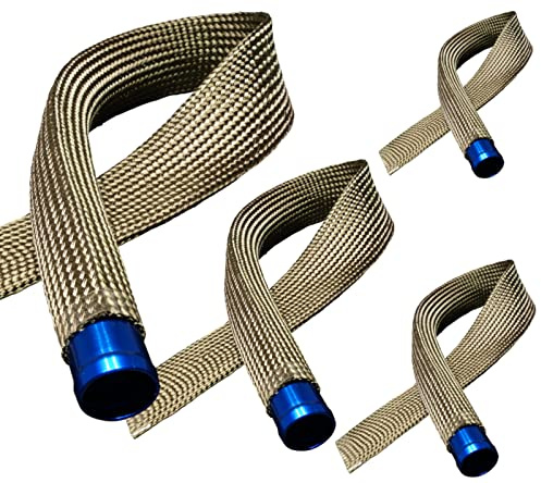 2m TITAN Hitzeschutzschlauch ID-Ø 7mm flexibel | VIELE LÄNGEN & GRÖSSEN 7-50mm | Gewebeschlauch Fiberglas Schlauch Isolierschlauch Kabelschutz Kabelschlauch Heat sleeve Brandschutz| PREMIUM