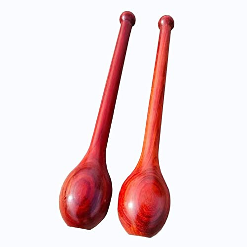 MBROS Clubs Indiens en Bois pour la Force des épaules, équipement d'entraînement de Fitness pour Hommes et Femmes, 400g-450g Chaque clubbell Vintage, Bois de Poire Rouge