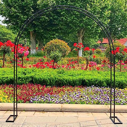 Gartenbogen, Eisenkunst Rosenbogen, Innengartenbogen, Metallparty Hochzeits torbogen, Weinreben Kletterpflanzen Torbogen Rankhilfe, Hinterhof Patio Rasen Pergola Laube Dekoration ( Color : Nero , Size
