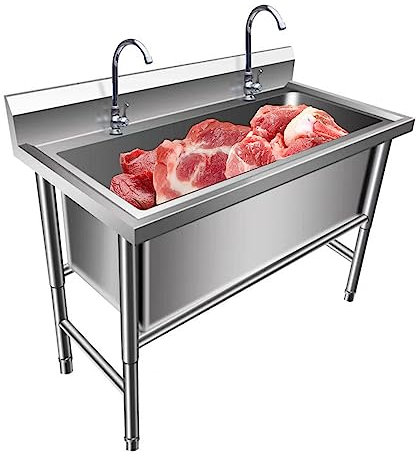 Lavello da Esterno Mobile,Lavello commerciale a vasca singola,Lavello per Lavabo da Cucina in Acciaio,Catering Lavello Indipendente(39.4 * 23.6 * 31.5in)