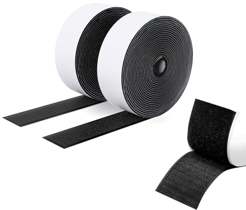 SUTOUG Nastro autoadesivo extra forte - 30 mm× 3 m Nastro autoadesivo a strappo e gancio Nastro biadesivo per interni ed esterni - biadesivo - Nero