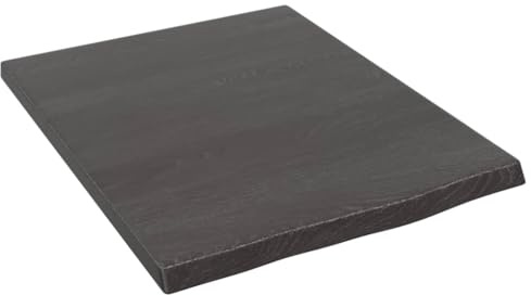 Tidyard Waschtischplatte Tischplatte Regal Schrankoberplatte Schreibtischplatte Badezimmer Waschtisch Waschtischkonsole Platte Holzplatte für Aufsatzbecken Badmöbel Baumkante Dunkelgrau 40x50x2 cm