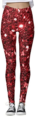 Damen Leggings mit Weihnachtsmotiv, Bauchkontrolle, bunt, gepunktet, Komfort, hohe Taille, Yogahose, Weihnachten, lustig, hässlich, Festival, Workout-Hose, Muster, gemustert, Kompressionsstrumpfhose,