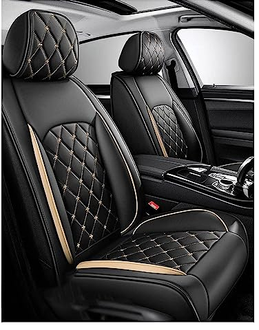 SitzbezüGesets Für Hyundai Tucson 2000-2023,Schonbezug Leder,Autositz-Auflage Universal Leder Auto-SchonbezüGe Wasserdicht Sitzschoner,PU Leder Sitzschoner,Anti-Rutsch 5-Sitzer ( Color : B(Gold) )