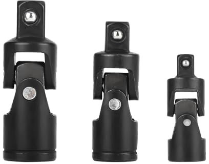 3 x Universalgelenk-Stecknuss, Stahl-Drehgelenk-Adapter, 1/4 Zoll, 3/8 Zoll, 1/2 Zoll Antrieb, Universalgelenk