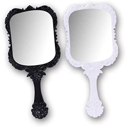 DOITOOL 2 Stück Schminkspiegel mit Butterfly Muster Quadratisch Tragbar aus Glas und Abs Klarer Kosmetikspiegel für Zuhause und Salon