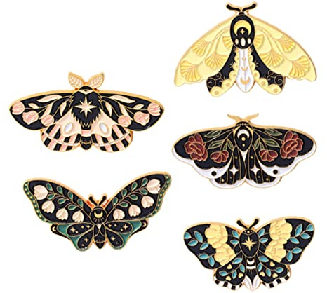 SAFIGLE 5 Stück Schmetterling Broschen Emaille Legierung Anstecknadeln Retro Vintage Frauen Schmuck Für Kleidung Taschen Rucksäcke