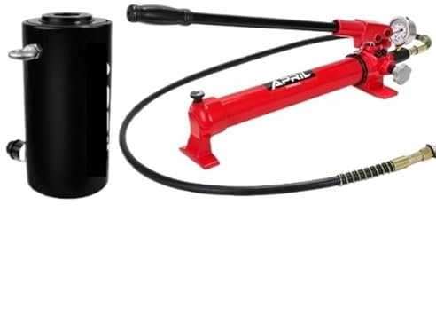High Pressure Hand Pump With Gauge 700Kg/cm² 900CC, 30Ton 100mm Hydraulic Hollow Hole Cylinder Hydraulic Lifting Jack