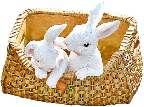 Animals Rabbit Animal Flower Pot, Garden Ornaments, Cute Cartoon Garden Sculpture, American Outdoor Balcony Ornaments