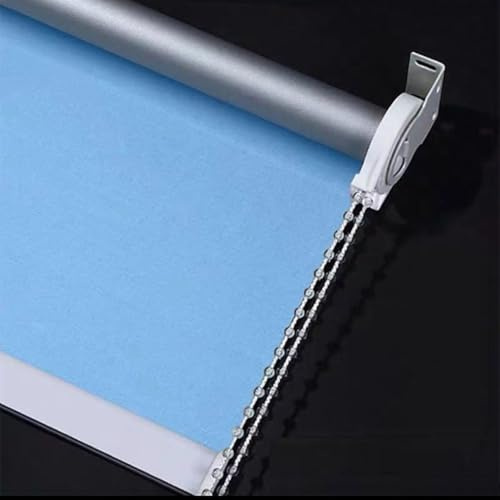 Estor enrollable con aislamiento térmico, impermeable, para ventana, hogar, oficina, baño, oscurecimiento de habitación, pantalla de privacidad (azul claro, 95 x 200 cm)