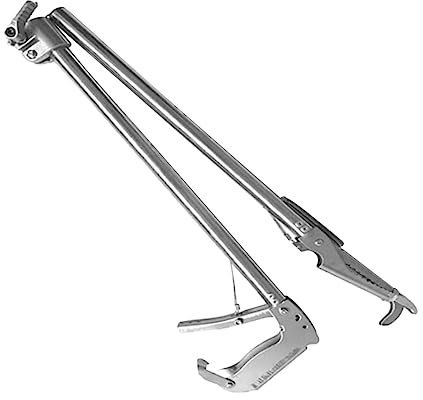 FUNOMOCYA Stainless Steel Non-Slip Long Grilling Tongs Thickened Crab and EEL Clamp Lock Extended Seafood Grabber for Outdoor BBQ and Beach Fishing