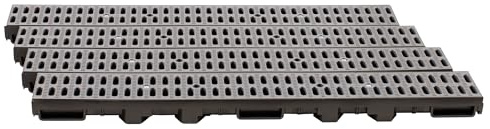 ScarMaxx 4m Canaletta scolo Acqua piovana A15 Altezza 60 mm - Griglia scolo Acqua piovana Set Completo 13 x 400 x 6 cm Classico Grigio
