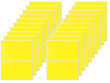 FINDAT Gelb Rechteckig Etiketten 75 x 50 mm selbstklebend 40 Stück | Namensschilder Aufkleber, Klebeetiketten, wasserfestes Vinyl, Büro, Haus, Schule, DIY