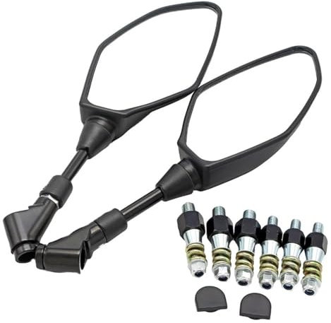 WWHUMM MotorradSpiegel Rückspiegel M10 Für Ya&ma&ha Für MT-01 MT-03 MT-07 MT-09 Tracer 900 MT-10 FZ1 FZ6 FZ8 Fazer XJ6 XJR1300 Motorrad Straße Fahrrad Seitenspiegel Motorrad