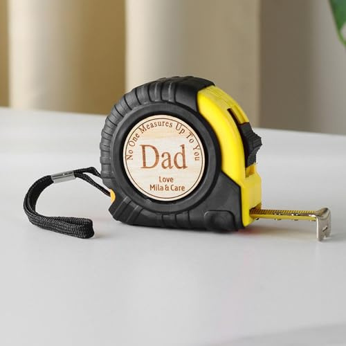 Mètre ruban personnalisé, cadeaux personnalisés pour papa, ruban à mesurer gravé, fête des pères, cadeau de Noël, d'anniversaire pour papa, cadeau d'outil, cadeau de menuisier (jaune)