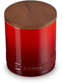 Le Creuset Signature XL Salero y Recipiente de Almacenamiento con Tapa de Madera, 1,1 L, Cerise