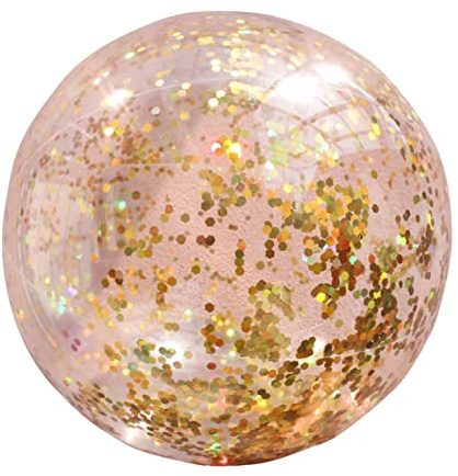 Warmhm Glitzer Wasserball Mit Konfetti – Aufblasbarer - Transparenter Strandball Für Poolpartys Und Sommeraktivitäten - 40 cm Ideal Für Babys Und Spaß Für Die Ganze Familie