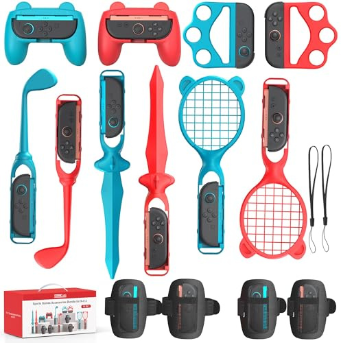 STARTRC GAMES Switch 2 Sports zubehör Bundle für Nintendo Switch 2, 14-in-1 Familien und Freundespartys Spiele Zubehör Set für Nintendo Switch 2 Sports spiele