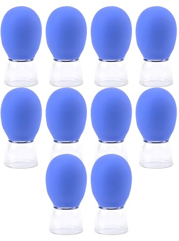 Set di coppettazione in vetro da 10 pezzi, per trattamenti per il viso, in silicone, per viso, pelle, schiena, braccia, spalle, muscoli, trattamenti per il viso