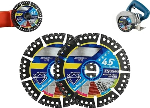 Diamant-Mehrzweck-Sägeblätter, 4,5-Zoll-Winkelschleifer, Nass- und Trockensägeblätter zum Schneiden von Marmor, Quarz, Fliesen, Metall, Kunststoff, Keramik und Ziegel (2 Stück)