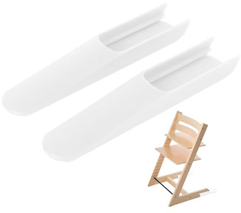 2 Stück Kinderhochstuhl Füße Für Tripp Trapp Hochstuhl,Erweitertes Gleiterset Kompatibel, Kinderhochstuhl Zubehör-Kippschutz,Rutschfeste Verlängerung Beinpolster, Für Babystuhl Hochstuhl (Weiß)