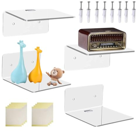 Mensole da parete in acrilico, supporto multifunzione, organizer da parete adesivo da 10 cm, per riporre camera da, cucina, libreria, soggiorno, album, bagno, posto di lavoro