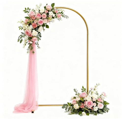 Weciau Hochzeitsbogen Gestell, 1 x 2 M Hochzeitsbogen Hintergrund Ständer, Metallbogen, Traubogen Hochzeit, Ballonbogen Gestell, Deko Bogen für Hochzeit, Geburtstag, Party Dekoration