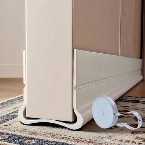 Bploar 93cm Türdichtung Selbstklebend Zugluftstopper & Schallschutz für Türen, Einfach Montiert, Wiederverwendbar, Für 3.5-5.5cm Türspalt (Weiß)