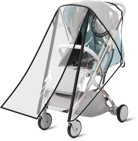 Universal Rain Cover for Pushchair,Pram Rain Cover for Baby Stroller Buggy,Wind and Snow Protection,Waterproof Travel Weather Shield with Zipper Open on Front,All Seasons Cover