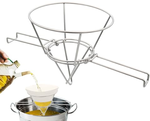 Filter Holder - 1A Fryer Holder, Maple Syrup Base, Stainless Steel Strainer, Folding Grid | Conical Accessory For Restaurant Hotel Kitchen Kitchen Professional Fil